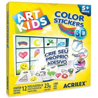 Imagem de Brinquedo Crie Seu Adesivo Adesivos ArtColor Stickers 3D - Acrilex