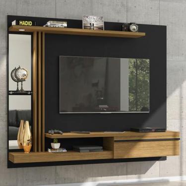 Imagem de Painel para TV Até 55 Polegadas com Led Denver Preto Fosco/Cinamomo - 