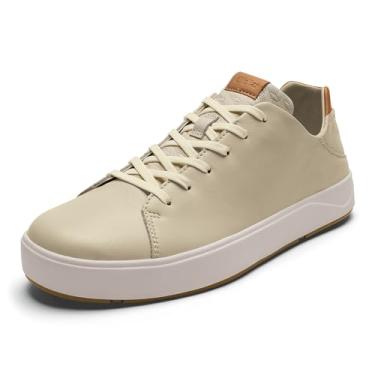 Imagem de OLUKAI Lae'ahi Li 'ILI Tênis masculino de couro, sapatos de couro de flor integral flexível, salto embutido e solas de borracha para todos os climas, Tapa, 39