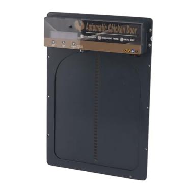 Imagem de Naroote Porta Automática Solar do Galinheiro, Tela de Exibição Led Abridor Solar da Porta da Galinha 3 Em 1 Protegendo Aves para Casa (Cinza)