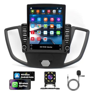 Imagem de Rádio estéreo automotivo 4+64G 24.6 cm para Ford Transit Custom 2013-2019, tela sensível ao toque duplo Din 1080p, receptor de áudio automotivo com carplay Andriod 14 Auto, com Bluetooth, GPS, SWC