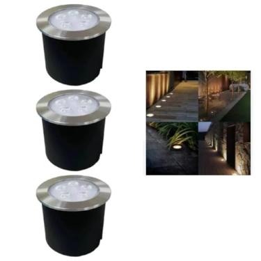 Imagem de 3 Balizador Spot Led Embutir Chão Piso 7w 3000k Bivolt Branco Quente