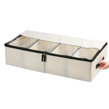 Imagem de Caixas De Armazenamento Para Debaixo Da Cama | Compartimento Ajustável com Alças,Contentores Para Sapatos Sob A Cama - Para Organização Quarto Sala Botas Saltos Altos Ténis