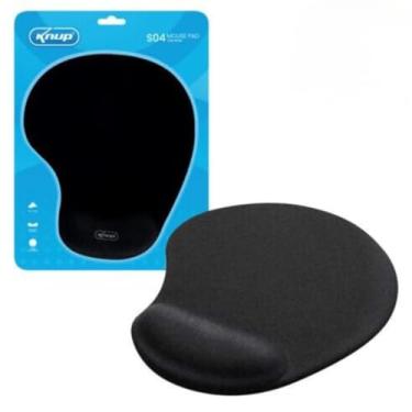 Imagem de Mouse Pad Ergonômico com Apoio para Pulso, Preto, Base Antiderrapante para Computador e Notebook, Superfície Lisa