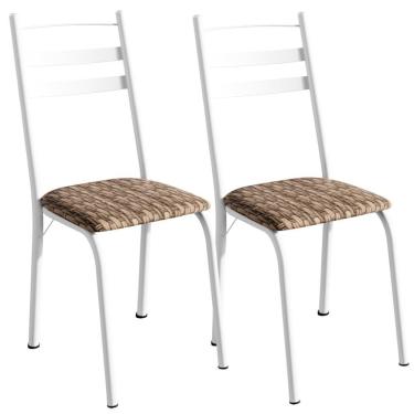 Imagem de Kit 2 Cadeiras Tubular America 061 Branco Assento Rattan Artef