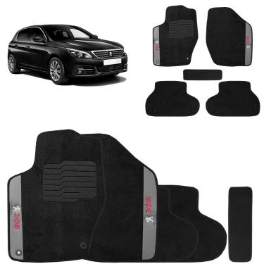 Imagem de Jogo De Tapetes Carpete Peugeot 308 2012 a 2019 Preto 5 Peças