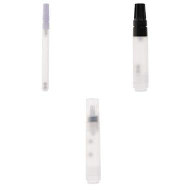 Imagem de Luzhengyang Kit de 3 canetas marcadoras de tinta a óleo aquarela – Frascos recarregáveis para óleo de unhas, brilho labial e líquido para cílios – Conjunto de ferramentas artísticas para presente de