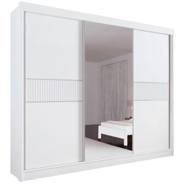 Imagem de Guarda Roupa Los Angeles Ripado Branco 3 Portas 6 Gavetas D?doro