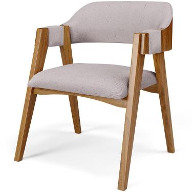 Imagem de Cadeira Para Sala De Jantar E Estar Living Estofada Suran L02 Linho Bege - Lyam