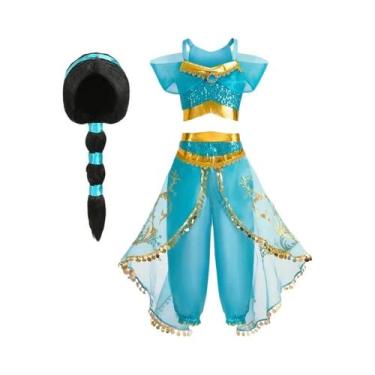 Imagem de Vestido de Princesa Jasmine para Meninas - Fantasia de Halloween e Car
