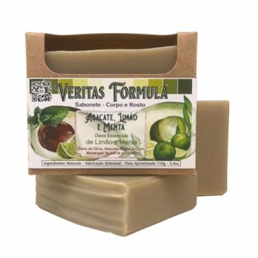 Imagem de Sabonete Artesanal de Abacate – 100% Natural, Com Óleos e Manteigas Vegetais, Óleos Essenciais, Argila Verde e Polpa de Abacate, 110g