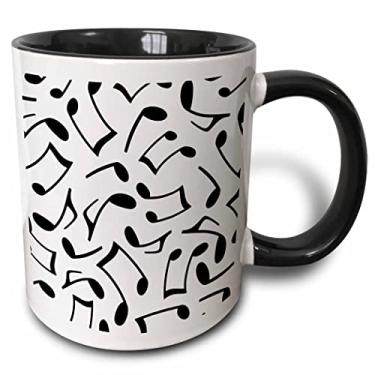 Imagem de 3dRose Caneca de dois tons com estampa de notas musicais branca e preta, 325 ml, multicolorido
