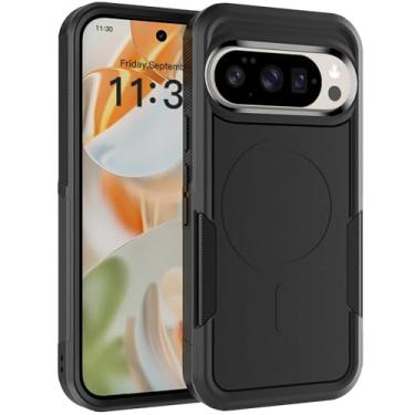 Imagem de Projetada para Google Pixel 10/Pixel 10 Pro 2 em 1 Capa protetora resistente à prova de choque para Pixel 10/10 Pro (preta)