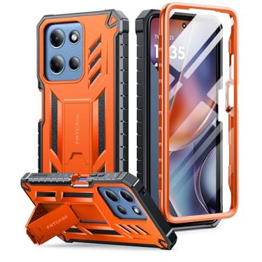 Imagem de FNTCASE Capa para Motorola Moto G-5G-2025: capa móvel de proteção à prova de quedas de grau militar com suporte | TPU resistente à prova de choque texturizado fosco | Capa protetora resistente para