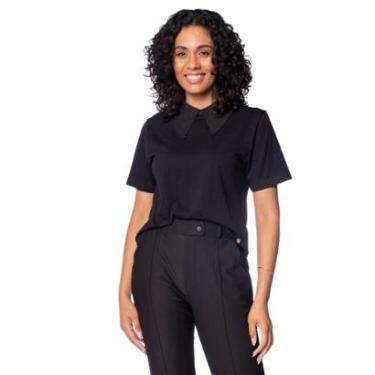 Imagem de Blusa Feminina Biamar Polo Abertura Costas Preto-Feminino
