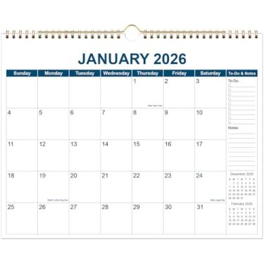 Imagem de Calendário 2025-2026 - Calendário de parede de novembro de 2025 a dezembro de 2026, agenda de parede com papel grosso, 30,5 x 36,8 cm, azul