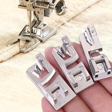 Imagem de Conjunto de 3 peças de calcador de máquina de costura estreita de bainha enrolada (3 mm, 4 mm e 6 mm) para todas as máquinas de costura de haste baixa Singer, Brother, Babylock, Euro-Pro, Janome