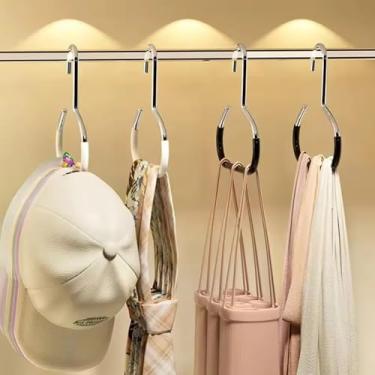 Imagem de Organizador de chapéu de 4 peças para bonés de beisebol, suporte de chapéu de metal para conjunto de armários, cabides de beisebol, organizador de armazenamento de chapéus, comporta 30 bonés (preto