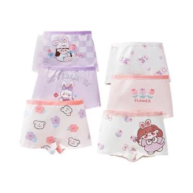 Imagem de Calcinhas De Algodão Macio Para Meninas, Pacote Com 6, Cuecas Boxer La
