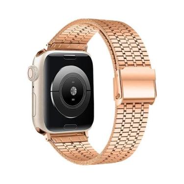 Imagem de Pulseira De Elos De Aço Inoxidável De 45mm 41mm 44mm 40mm Para Apple W