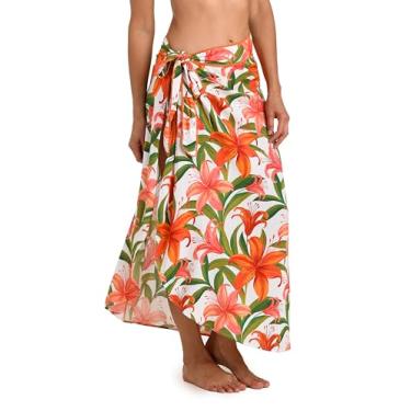Imagem de La Blanca Saída de praia feminina com saia midi, Multi//Flores da Selva, P