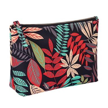 Imagem de Kamo Bolsas de maquiagem – Bolsa de cosméticos para mulheres, bolsa com zíper, organizador de cosméticos, bolsas de viagem para produtos de higiene pessoal, estojo de lápis, Folha de bordo, One Size