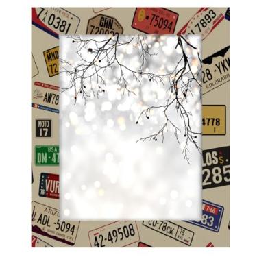 Imagem de Porta-retrato monograma digital retrô de 28 x 35 cm, feito de madeira maciça, moldura para exibição de mesa e montagem na parede, para decoração de casa e ideias de presentes para a família