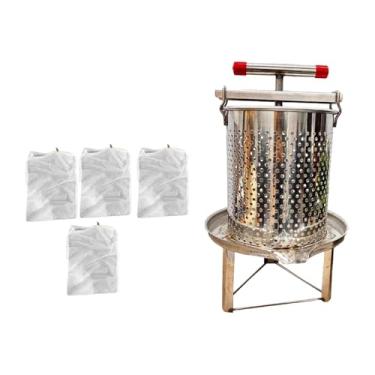 Imagem de Ｂｅｓｇａ Extrator de mel, com prensa manual portátil para produção de vinho, frutas, vinho, azeite, uvas, vegetais, casa de fazenda