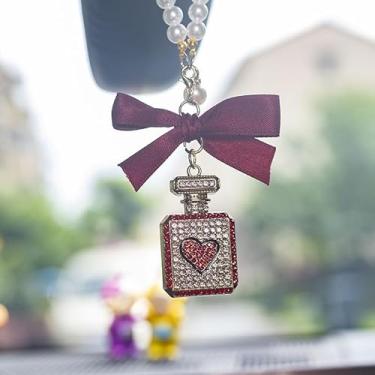 Imagem de Ornamento acessórios moda crossover cabide de espelho interior de carro, pingente de espelho retrovisor (vermelho)