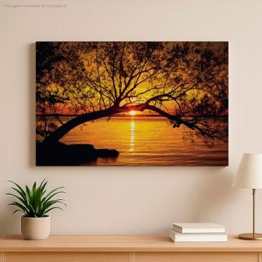 Imagem de quadros decorativos em canvas tema por do sol 60x40 cm impressao em tela decoracao parede sala quarto
