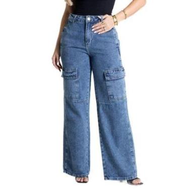 Imagem de Calça Jeans Sawary Wide Leg - 280998 - Azul medio 40-Feminino