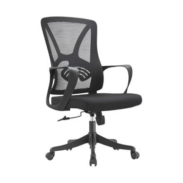 Imagem de Cadeira de Escritório Mesh Ergonômica com Apoio Lombar, Regulagem de Altura e Tela Ventilada – Preta, Até 120kg