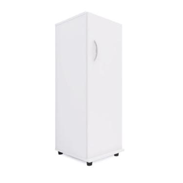 Imagem de Armário Multiuso Com 1 Porta Organizador Área de Serviço com Prateleiras Internas Para Quarto(BRANCO)