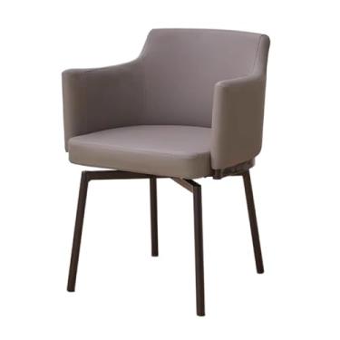 Imagem de SPXMQSS Cadeiras de sala de jantar, cadeiras de cozinha estofadas com encosto e pernas de metal, cadeiras de jantar giratórias de couro com apoios de braços para casa, escritório, sala de estar e
