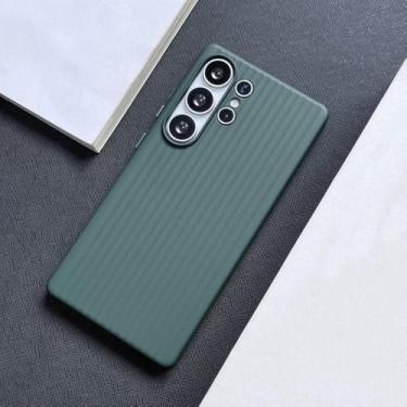 Imagem de Capa traseira fosca em policarbonato rígido ondulado para Samsung Galaxy S23 S24 S25 Ultra S24 Plus, capa colorida, verde, para Samsung S24 Ultra