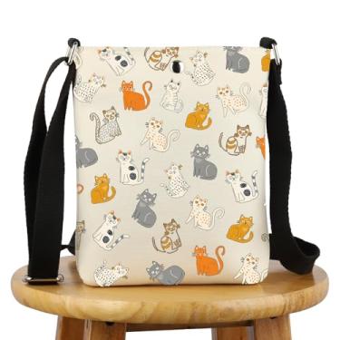 Imagem de G2TUP Presente engraçado para amantes de gatos, mãe, bolsa transversal, dono de gato, bolsa de viagem, presente para amantes de gatinhos, presente para pais, Cat Mom X