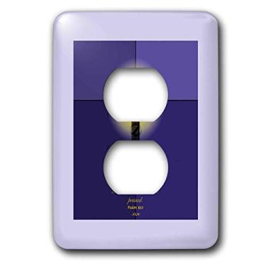 Imagem de 3dRose lsp_21614_6 Salmo 113 3 Verso da Bíblia Cruz, Nascer do Sol em Azul e Amarelo 2 Plugues