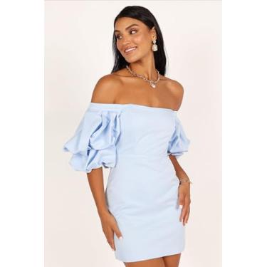 Imagem de Petal & Pup Minivestido feminino com manga bufante, Azul gelado, G