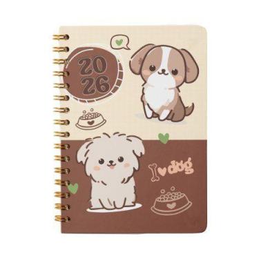 Imagem de Agenda Infantil Espiral Cachorros Com Glitter 2026 168 Folhas - Rio Ma