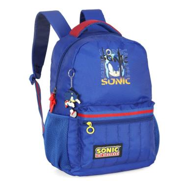 Imagem de Mochila Sonic Costas Juvenil Escolar Up4you Menino Azul
