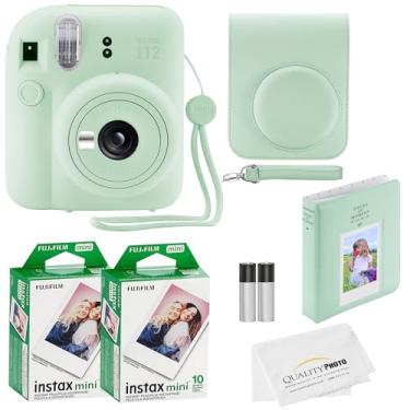 Imagem de Fujifilm Câmera Instantânea Instax Mini 12 com Capa, 20 Filmes Fuji, Adesivos Decorativos, Molduras, Álbum de Fotos e Mais Kit de Acessórios (Verde Menta)