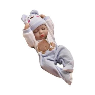 Imagem de Boneca Reborn Loulou de Vinil - 16 Polegadas - Realista, Urso azul