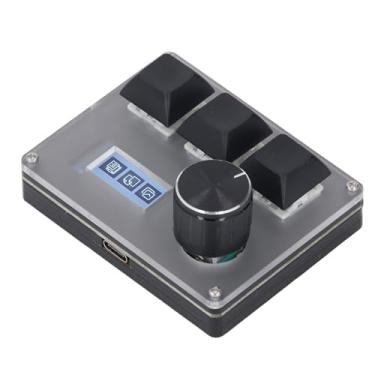 Imagem de SPYMINNPOO Teclado de 3 Teclas Teclado Com Fio Personalizável Com Botão RGB e Tela LCD de 0,96 Polegadas, Macro Acrílico Hot Swap para Uso Doméstico e de Escritório