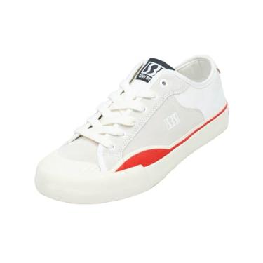 Imagem de SEW BY SOU Tênis de skate masculino de couro cano baixo profissional para treinamento de skate casual, Branco, 38
