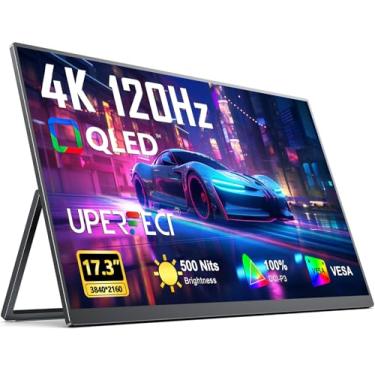 Imagem de UPERFECT Monitor portátil 4K 120HZ QLED 43.9 cm | Monitor de jogos de 0,1 ms, 500 nits | 3840 * 2160 UHD | 100% DCI-P3 | USB-C e HDMI | VESA e suporte | Tela de viagem para laptop, computador
