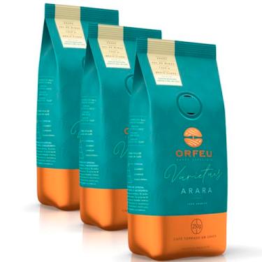 Imagem de Café em Grãos Premium Orfeu Arara Kit 3 Pacotes de 250g