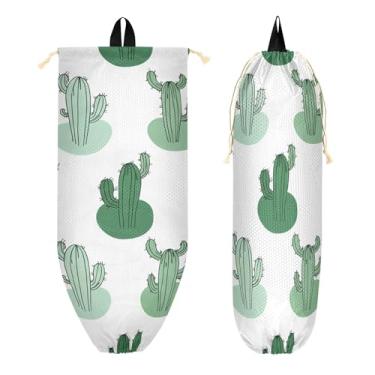 Imagem de xigua Suporte de parede para saco plástico de cacto fofo com cordão, 1 pacote, reutilizável para decoração organizadora de sacolas de compras, meias, roupas íntimas e gravatas