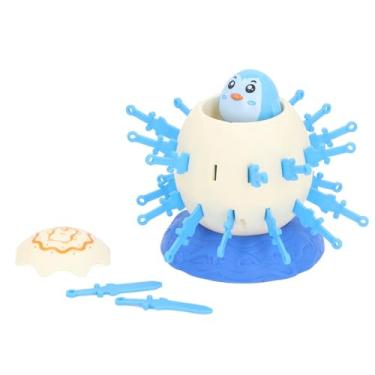 Imagem de CUOFYUNL Animal Pirata Engraçado Novidade Brinquedo Interativo Catapultado Facas Animal Balde Jogo de Ejeção (Pinguim Azul)