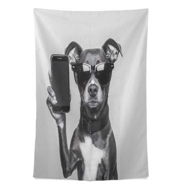 Imagem de STAYTOP Tapeçaria de parede legal de cachorro para decoração de casa decoração de dormitório sala de estar quarto tapete de parede (90 × 60 pol)