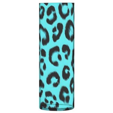 Imagem de CEBUGI Vaso de flores com estampa de leopardo 10 x 30 cm, vaso cilíndrico para flores, vaso transparente inquebrável para decoração de casa de festa de casamento